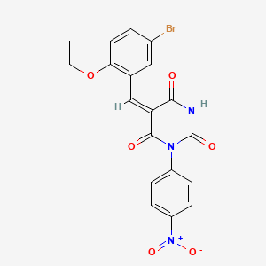 molecular formula C19H14BrN3O6 B5330292 5-(5-bromo-2-ethoxybenzylidene)-1-(4-nitrophenyl)-2,4,6(1H,3H,5H)-pyrimidinetrione 