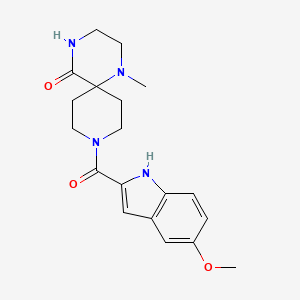 molecular formula C19H24N4O3 B5330301 9-[(5-methoxy-1H-indol-2-yl)carbonyl]-1-methyl-1,4,9-triazaspiro[5.5]undecan-5-one 