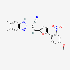 2-(5,6-dimethyl-1H-benzimidazol-2-yl)-3-[5-(4-methoxy-2-nitrophenyl)-2-furyl]acrylonitrile