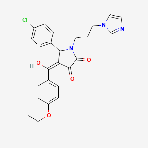 molecular formula C26H26ClN3O4 B5330327 5-(4-chlorophenyl)-3-hydroxy-1-[3-(1H-imidazol-1-yl)propyl]-4-(4-isopropoxybenzoyl)-1,5-dihydro-2H-pyrrol-2-one 