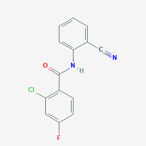 molecular formula C14H8ClFN2O B5330334 2-chloro-N-(2-cyanophenyl)-4-fluorobenzamide 