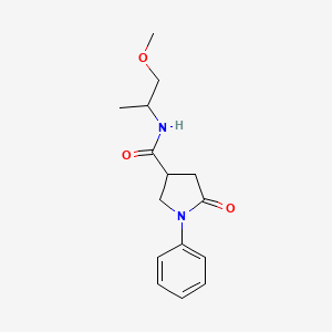 molecular formula C15H20N2O3 B5330386 N-(2-methoxy-1-methylethyl)-5-oxo-1-phenylpyrrolidine-3-carboxamide 
