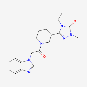 molecular formula C19H24N6O2 B5330394 5-[1-(1H-benzimidazol-1-ylacetyl)piperidin-3-yl]-4-ethyl-2-methyl-2,4-dihydro-3H-1,2,4-triazol-3-one 