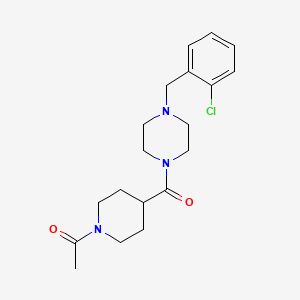 molecular formula C19H26ClN3O2 B5330399 1-[(1-acetyl-4-piperidinyl)carbonyl]-4-(2-chlorobenzyl)piperazine 
