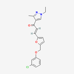 3-{5-[(3-chlorophenoxy)methyl]-2-furyl}-1-(1-ethyl-3-methyl-1H-pyrazol-4-yl)-2-propen-1-one