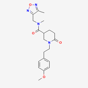 molecular formula C20H26N4O4 B5330432 1-[2-(4-methoxyphenyl)ethyl]-N-methyl-N-[(4-methyl-1,2,5-oxadiazol-3-yl)methyl]-6-oxo-3-piperidinecarboxamide 