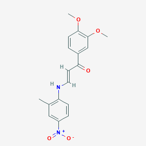 molecular formula C18H18N2O5 B5330438 1-(3,4-dimethoxyphenyl)-3-[(2-methyl-4-nitrophenyl)amino]-2-propen-1-one 