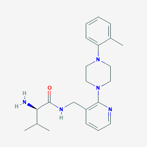 molecular formula C22H31N5O B5330443 N~1~-({2-[4-(2-methylphenyl)piperazin-1-yl]pyridin-3-yl}methyl)-D-valinamide 