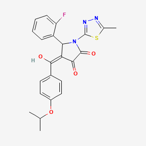 molecular formula C23H20FN3O4S B5330449 5-(2-fluorophenyl)-3-hydroxy-4-(4-isopropoxybenzoyl)-1-(5-methyl-1,3,4-thiadiazol-2-yl)-1,5-dihydro-2H-pyrrol-2-one 