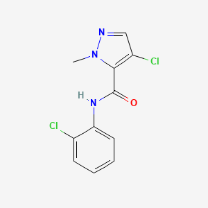 molecular formula C11H9Cl2N3O B5330487 4-chloro-N-(2-chlorophenyl)-1-methyl-1H-pyrazole-5-carboxamide 