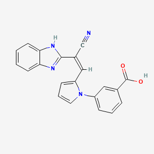 molecular formula C21H14N4O2 B5330503 3-{2-[2-(1H-benzimidazol-2-yl)-2-cyanovinyl]-1H-pyrrol-1-yl}benzoic acid 