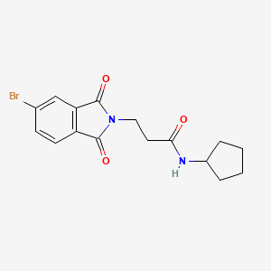 molecular formula C16H17BrN2O3 B5330514 3-(5-bromo-1,3-dioxo-1,3-dihydro-2H-isoindol-2-yl)-N-cyclopentylpropanamide 