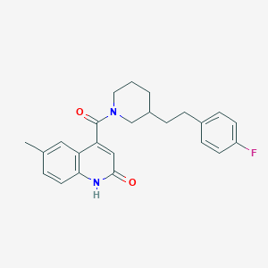 4-({3-[2-(4-fluorophenyl)ethyl]-1-piperidinyl}carbonyl)-6-methyl-2(1H)-quinolinone