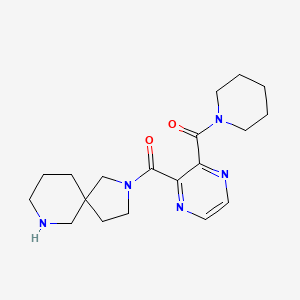 molecular formula C19H27N5O2 B5330560 2-{[3-(1-piperidinylcarbonyl)-2-pyrazinyl]carbonyl}-2,7-diazaspiro[4.5]decane hydrochloride 