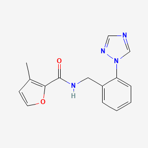 molecular formula C15H14N4O2 B5330586 3-methyl-N-[2-(1H-1,2,4-triazol-1-yl)benzyl]-2-furamide 