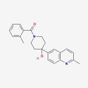 molecular formula C23H24N2O2 B5330596 1-(2-methylbenzoyl)-4-(2-methyl-6-quinolinyl)-4-piperidinol hydrochloride 