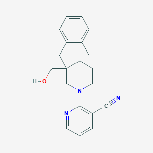 molecular formula C20H23N3O B5330610 2-[3-(hydroxymethyl)-3-(2-methylbenzyl)piperidin-1-yl]nicotinonitrile 