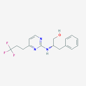 molecular formula C16H18F3N3O B5330617 (2S)-3-phenyl-2-{[4-(3,3,3-trifluoropropyl)pyrimidin-2-yl]amino}propan-1-ol 