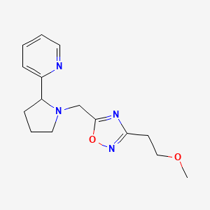 molecular formula C15H20N4O2 B5330618 2-(1-{[3-(2-methoxyethyl)-1,2,4-oxadiazol-5-yl]methyl}-2-pyrrolidinyl)pyridine 