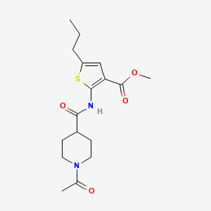 molecular formula C17H24N2O4S B5330635 methyl 2-{[(1-acetyl-4-piperidinyl)carbonyl]amino}-5-propyl-3-thiophenecarboxylate 