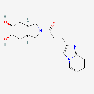 molecular formula C18H23N3O3 B5330650 (3aR*,5S*,6S*,7aS*)-2-(3-imidazo[1,2-a]pyridin-2-ylpropanoyl)octahydro-1H-isoindole-5,6-diol 