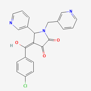 molecular formula C22H16ClN3O3 B5330666 4-(4-chlorobenzoyl)-3-hydroxy-5-(3-pyridinyl)-1-(3-pyridinylmethyl)-1,5-dihydro-2H-pyrrol-2-one 