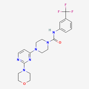 molecular formula C20H23F3N6O2 B5330668 4-[2-(4-morpholinyl)-4-pyrimidinyl]-N-[3-(trifluoromethyl)phenyl]-1-piperazinecarboxamide 