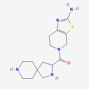 molecular formula C15H23N5OS B5330707 5-(2,8-diazaspiro[4.5]dec-3-ylcarbonyl)-4,5,6,7-tetrahydro[1,3]thiazolo[5,4-c]pyridin-2-amine dihydrochloride 
