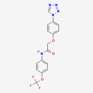 molecular formula C16H12F3N5O3 B5330712 2-[4-(1H-tetrazol-1-yl)phenoxy]-N-[4-(trifluoromethoxy)phenyl]acetamide 