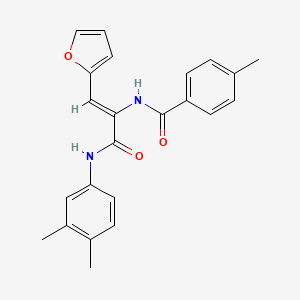 molecular formula C23H22N2O3 B5330733 N-[1-{[(3,4-dimethylphenyl)amino]carbonyl}-2-(2-furyl)vinyl]-4-methylbenzamide 