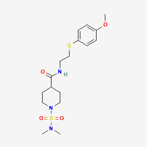 molecular formula C17H27N3O4S2 B5330754 1-[(dimethylamino)sulfonyl]-N-{2-[(4-methoxyphenyl)thio]ethyl}-4-piperidinecarboxamide 