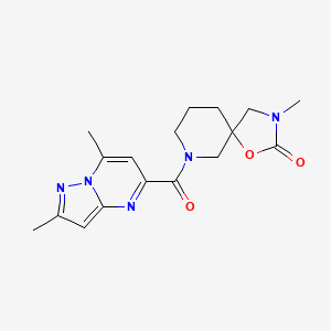 molecular formula C17H21N5O3 B5330762 7-[(2,7-dimethylpyrazolo[1,5-a]pyrimidin-5-yl)carbonyl]-3-methyl-1-oxa-3,7-diazaspiro[4.5]decan-2-one 