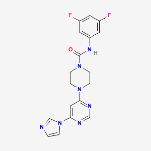molecular formula C18H17F2N7O B5330766 N-(3,5-difluorophenyl)-4-[6-(1H-imidazol-1-yl)-4-pyrimidinyl]-1-piperazinecarboxamide 