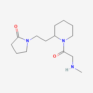 molecular formula C14H25N3O2 B5330778 1-{2-[1-(N-methylglycyl)piperidin-2-yl]ethyl}pyrrolidin-2-one 