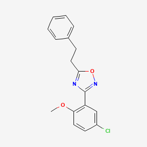 molecular formula C17H15ClN2O2 B5330799 3-(5-chloro-2-methoxyphenyl)-5-(2-phenylethyl)-1,2,4-oxadiazole 
