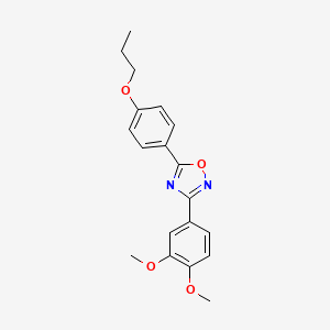 molecular formula C19H20N2O4 B5330809 3-(3,4-dimethoxyphenyl)-5-(4-propoxyphenyl)-1,2,4-oxadiazole 
