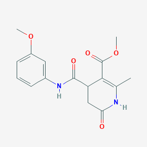 molecular formula C16H18N2O5 B5330818 methyl 4-{[(3-methoxyphenyl)amino]carbonyl}-2-methyl-6-oxo-1,4,5,6-tetrahydro-3-pyridinecarboxylate 