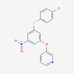 molecular formula C17H11ClN2O3S B5330823 3-{3-[(4-chlorophenyl)thio]-5-nitrophenoxy}pyridine 