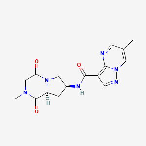 molecular formula C16H18N6O3 B5330848 6-methyl-N-[(7S,8aS)-2-methyl-1,4-dioxooctahydropyrrolo[1,2-a]pyrazin-7-yl]pyrazolo[1,5-a]pyrimidine-3-carboxamide 