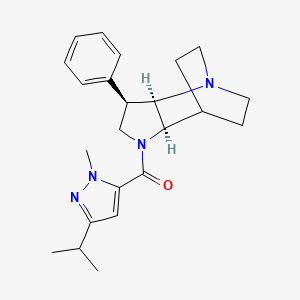 molecular formula C23H30N4O B5330853 (3R*,3aR*,7aR*)-1-[(3-isopropyl-1-methyl-1H-pyrazol-5-yl)carbonyl]-3-phenyloctahydro-4,7-ethanopyrrolo[3,2-b]pyridine 