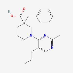 molecular formula C21H27N3O2 B5330858 3-benzyl-1-(2-methyl-5-propylpyrimidin-4-yl)piperidine-3-carboxylic acid 