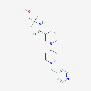 molecular formula C22H36N4O2 B5330878 N-(2-methoxy-1,1-dimethylethyl)-1'-(pyridin-4-ylmethyl)-1,4'-bipiperidine-3-carboxamide 
