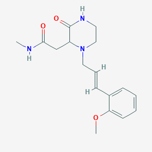 molecular formula C17H23N3O3 B5330886 2-{1-[(2E)-3-(2-methoxyphenyl)-2-propen-1-yl]-3-oxo-2-piperazinyl}-N-methylacetamide 