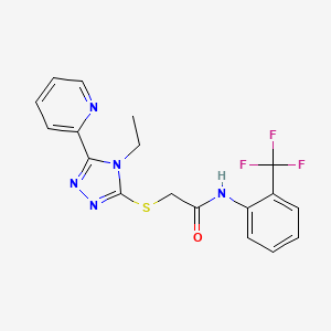 2-{[4-ethyl-5-(2-pyridinyl)-4H-1,2,4-triazol-3-yl]thio}-N-[2-(trifluoromethyl)phenyl]acetamide