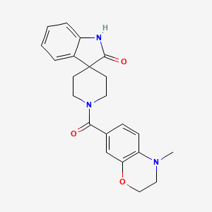 molecular formula C22H23N3O3 B5330939 1'-[(4-methyl-3,4-dihydro-2H-1,4-benzoxazin-7-yl)carbonyl]spiro[indole-3,4'-piperidin]-2(1H)-one 