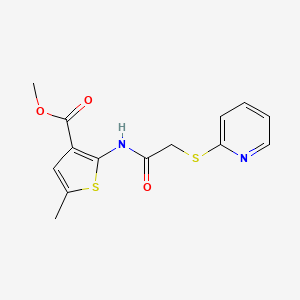 molecular formula C14H14N2O3S2 B5330945 methyl 5-methyl-2-{[(2-pyridinylthio)acetyl]amino}-3-thiophenecarboxylate 