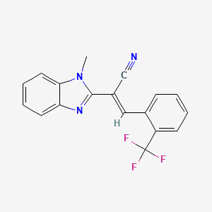 molecular formula C18H12F3N3 B5330952 2-(1-methyl-1H-benzimidazol-2-yl)-3-[2-(trifluoromethyl)phenyl]acrylonitrile 