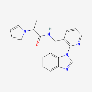 molecular formula C20H19N5O B5330965 N-{[2-(1H-benzimidazol-1-yl)pyridin-3-yl]methyl}-2-(1H-pyrrol-1-yl)propanamide 