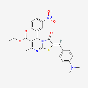 ethyl 2-[4-(dimethylamino)benzylidene]-7-methyl-5-(3-nitrophenyl)-3-oxo-2,3-dihydro-5H-[1,3]thiazolo[3,2-a]pyrimidine-6-carboxylate