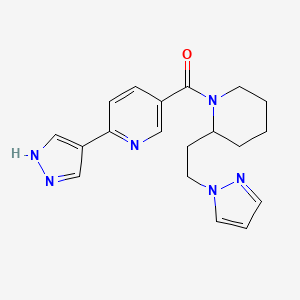 molecular formula C19H22N6O B5331023 2-(1H-pyrazol-4-yl)-5-({2-[2-(1H-pyrazol-1-yl)ethyl]piperidin-1-yl}carbonyl)pyridine 